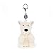 Jellycat Munro Scottie Dog Bag Charm, 4 inches - Dogs and Puppies Plush Keychain - Great Gift Idea