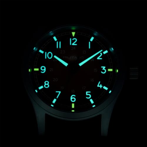 Image of Militado ML05 38mm VH31 Quartz Watch - Domed Sapphire Crystal Field Watch C3 Super Luminous Retro Sweep Wrist Watch for Men 100M Waterproof