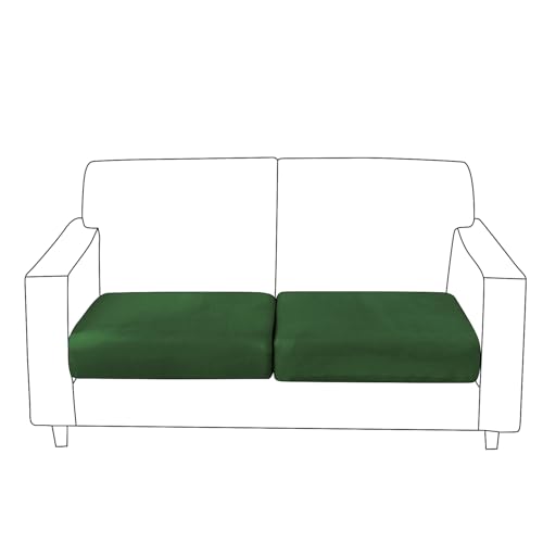 Image of HOKIPO 100% Waterproof Stretchable Elastic 140gsm Sofa Cushion Seat Cover, 2-Piece Seat Cushion Cover, Green (AR-5352-GRN*2)