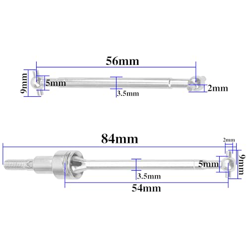 Vgoohobby Steel Front Rear Drive Shaft CVD Compatible with SCY 1/16 Pro 16103 16201 16101 16102 RC Car