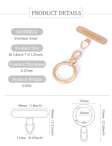 Phone Tether Tab ×1,Spring Ring ×1,Metal Patch,Universal Phone Lanyard Black - Photo 5 sur 29