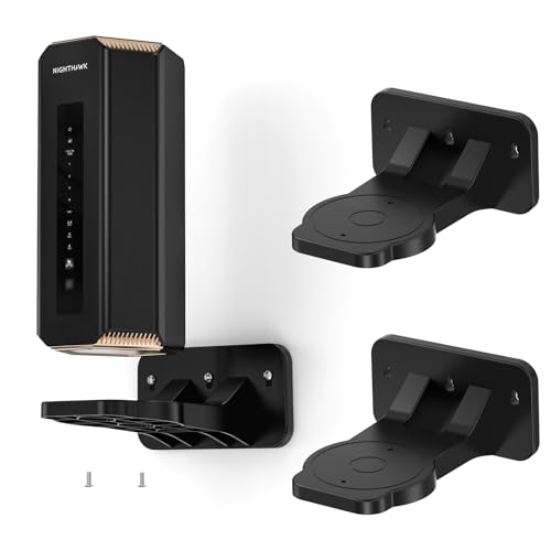 Image of EDUP Nighthawk WiFi 7 Router & Orbi Mesh Wall Mount Kit, Black, 2-Pack | Fit for Netgear Nighthawk RS200 /RS280S /RS300 /RS500 /RS600 /RS700S and Orbi 370 /770 /870 /970 /360 Series