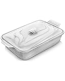 MALACASA Casserole Dish With Lid, 3.4 Quart Baking Dish With...