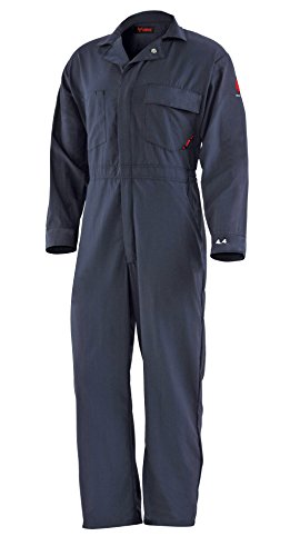 DRIFIRE 4.4 Flame Resistant Dual Hazard CAT2 Lightweight Coveralls, Size: LG Navy Blue