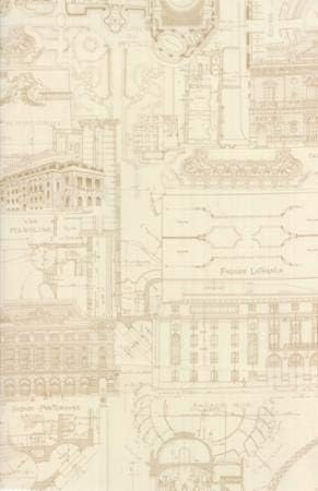 Moda Fabric - Passport Architect by 3 Sisters - Etching Tan - by The Yard