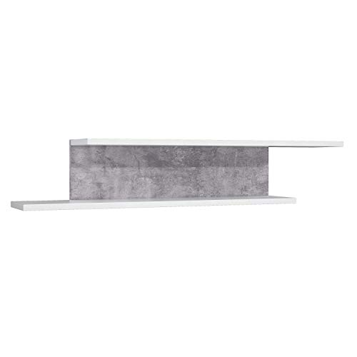 FORTE Esstisch 160x90 Cm – Betonoptik Lichtgrau Mit Weißen Akzenten, Für 4–6 Personen, Platzsparend & Modern