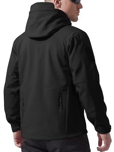 Image of FREE SOLDIER Men's Outdoor Waterproof Soft Shell Hooded Military Tactical Jacket