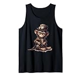 Singe en engrenage mécanique steampunk chimpanzé vibrant chimpanzé steampunk avec horloge Sci-Fi illustrations singe avec engrenages si vous aimez regarder les singes au jardin et les amateurs de singes