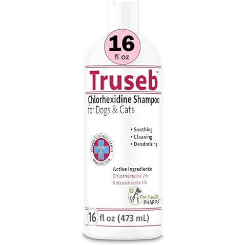 Truseb Chlorhexidine Shampoo Topical Ketoconazole and Chlorhexidine Shampoo for Dogs, Cats & Horses with Aloe Vera Shampoo and Conditioner(USA) (Ketoconazole & Chlorhexidine Shampoo, 16 oz) Cover