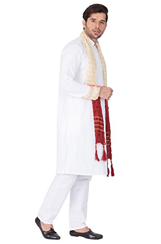 Image of VASTRAMAY Men's Burgandy Silk Blend Only Kurta