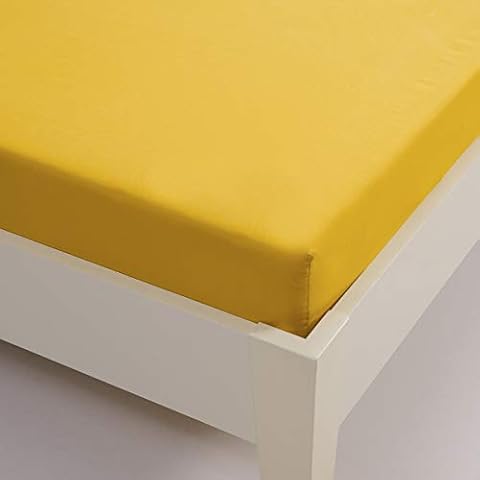 Sábana Bajera Lisa Mostaza 100% Algodón Sancarlos Básicos Cover