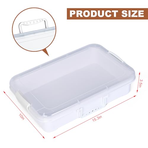 Image of Madzee Plastic Activity Tray with lid for Slime, Beads, Sand and Sensory Toys - 15 Inches (White)