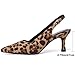 Mostrin Leopard Kitten Heels for Women Slingback Pointed Closed Toe Heels Women's Pumps Dress Pumps Shoes for Wedding, Party, Commuting Size 8