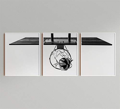 Natvva Canvas Painting 3 Piece Prints Basketball Hoop Wall Art Modular Poster Pictures Framed Artwork For Living Room Teen Room Decor Bedroom Decoration #TOP2