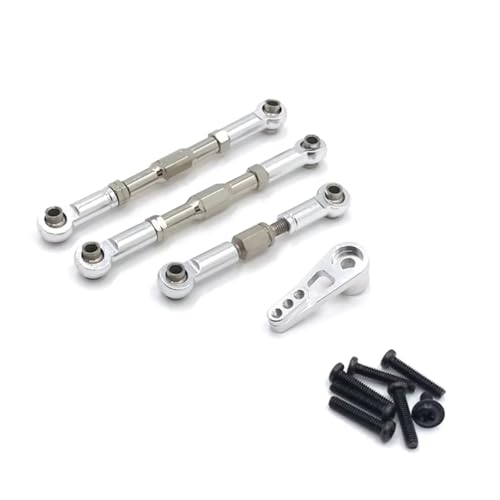 Servo bras et biellette métal argent pour une direction RC WLtoys ultra robuste
