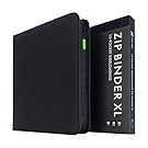 Vault X 12 XL Pocket Trading Card Zip Binder, 624 cards, Premium Exo-Tec Album Material, 26 Side-Loading Pages, Folder for Collectible Card Games, Sports, TCG (Black)