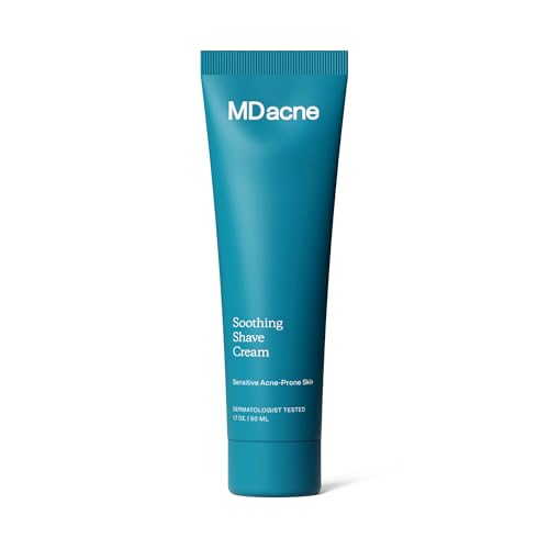 MDacne Shaving Cream for Acne-Prone Skin - Soothing, Oil-Free, Eliminates Razor Burn, Cuts...