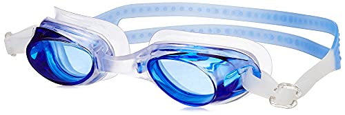 Image of I-SWIM Ladies Costume IS-104 White /Pink Lines Size 3XL with Goggles Silicon JOINTLESS with Box Blue