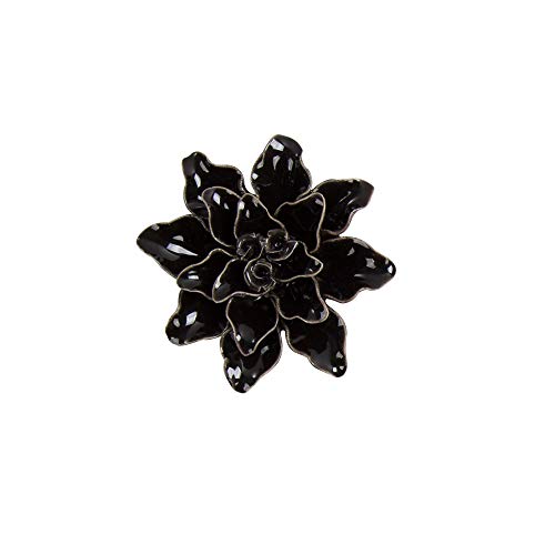 Insiswiner Ceramic Flowers Sculpture Home Hanging Handcrafted 3D Wall Art Decor Decoration For Living Room Bedroom Black Rose (Black Lily 3.54”) #TOP27