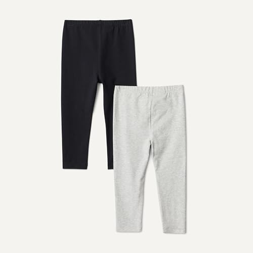 Image of Amazon Essentials Girls' Cotton Stretch Leggings, Multipacks