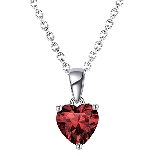 Collier cœur argent 925 pierres de naissance bijou quotidien femme
