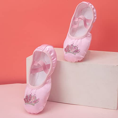 Pink Ballet Shoes Girls Satin Dance Practice Slippers Soft Lightweight with Elastic Laces for Yoga2
