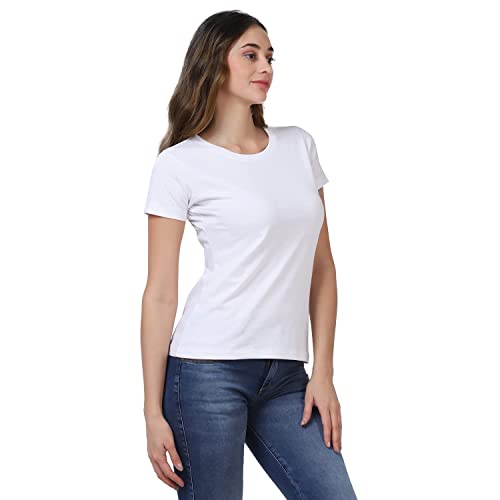 Image of Cotton Half Sleeve T-Shirt for Women, Round Neck Half Sleeves Gym Sports T-Shirt, Casual Women's Regular T-Shirt