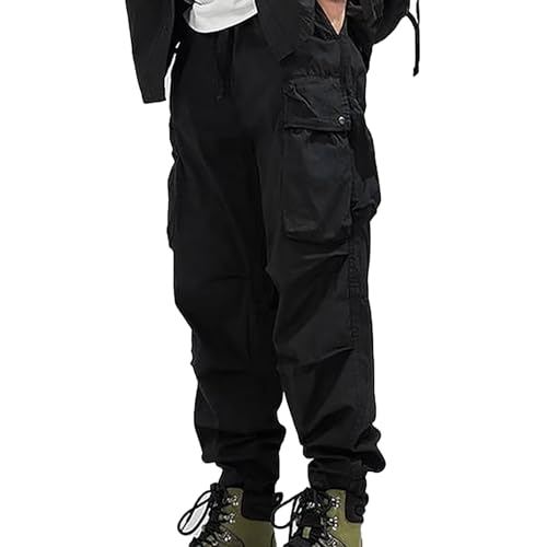 Utility Cargo Pants Men Scrub Work Pants Stretch Waist + Side Zipper Pockets Technicians Royal Blue & Hunter Green?