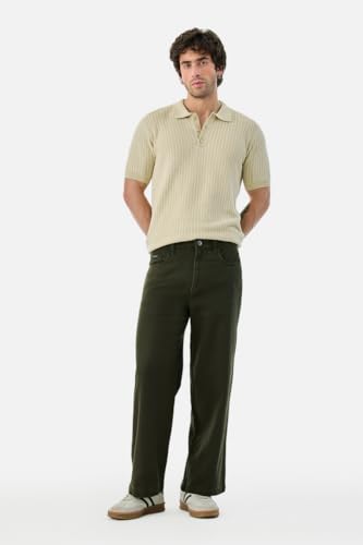 Image of SNITCH Men Casual Wear Trousers| Regular Fit Mid Rise Solid Wide-Leg Pants | 100% Linen Breathable & Lightweight Fabric for Summer, Office & Outings