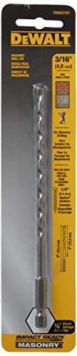 Dewalt Masonry Drill Bit, Impact Ready, 3/16-Inch X 4-Inch X 6-Inch (Dwa5101) #TOP1