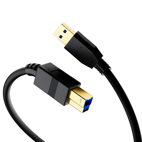 USB B 3.0 Cable 8 FT, USB A to B Cable, 5Gbps, Type-B Cord, 28AWG, Black