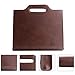 FINISPERSOO Retro Pu Leather Messenger Bag for Men, Portable A4 Document Organizer, Business Travel Briefcase, Fashion Portfolio Laptop Storage Bag in Coffee