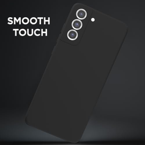 Image of Outlouders Back Cover for Samsung Galaxy S21 FE 5G | Camera Protection | Durable Soft Matte Silicone Bumper Case (Black)