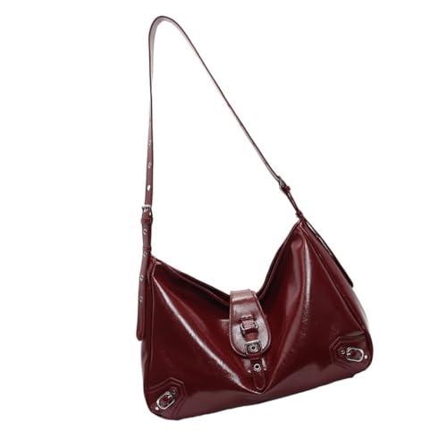 Sac à bandoulière vintage idéal pour le bureau et les sorties en cuir PU bordeaux