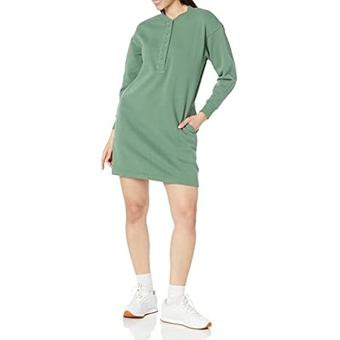 Amazon Essentials Women's Henley Sweatshirt Dress Cover