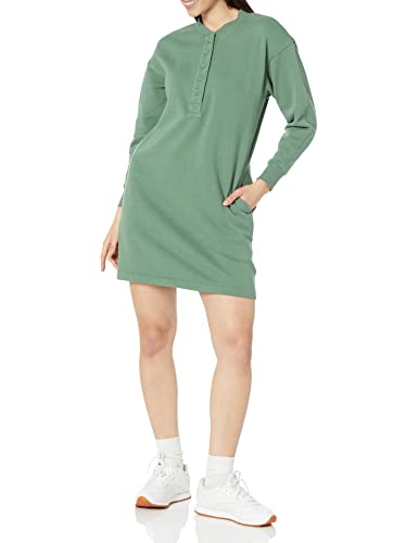Amazon Essentials Damen Henley-Sweatshirtkleid aus Strick (erhältlich in Übergrößen), Salbeigrün, 5XL Große Größen