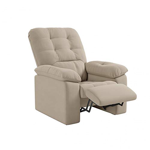 Poltrona do Papai Reclinável Suede Veludo Estoril Espresso Móveis Capuccino