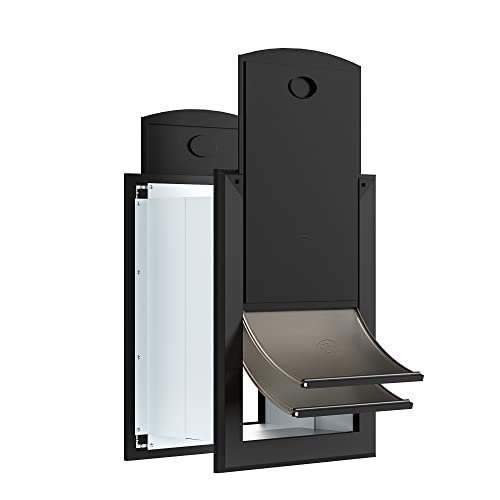 Decormax Dog Door For Wall, Energy Efficient Doggie Door With Aluminum Frame, Telescoping Tunnel, Double Magnetic Flaps And Two Sliding Lock Panels, Easy To Install, Black, Large #TOP9