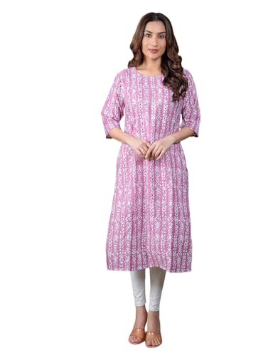 Image of Women's Straight Fit Printed Crepe Kurta, Casual Wear Kurti Design No 127