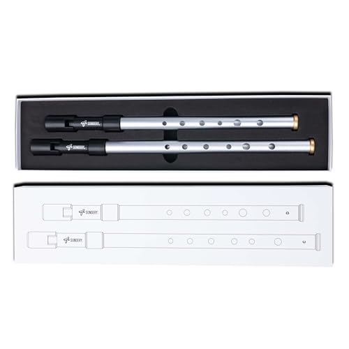 Image of Sondery Irish Tin Whistles Set Key of C and Key of D Made from Aluminum Clear Bright Sound with Crisp Response of Wide Range Octaves Penny Whistles