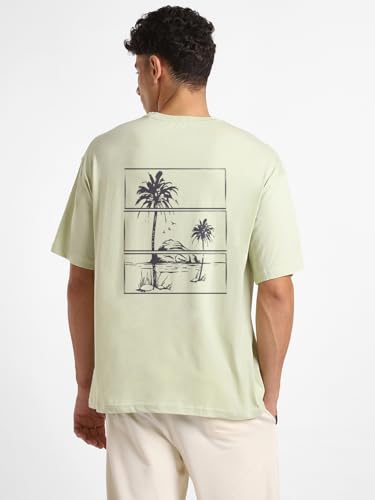 Image of Nobero Men's Oversized Graphic T-Shirt for Men | Soft Cotton | Drop Shoulder Relaxed Fit | Printed Casual Tshirt for Men