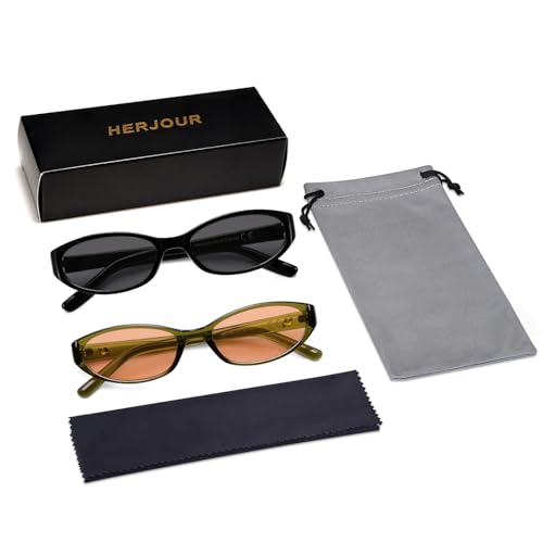 Image of Retro Oval Sunglasses Womens Mens Y2k Trendy Cateye Shades AR82299 | Narrow Round Cute Sunnies,90s 2000s Cool Skinny Frame