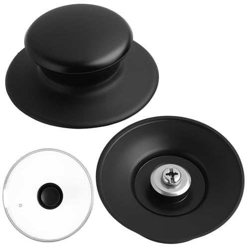 Mewtush 2PCS Pomello Coperchio Pentola, Manici in Bachelite, Resistente Al Calore E Antiscottatura, Facile Da Installare, Maniglie Di Ricambio per Utensili Da Cucina