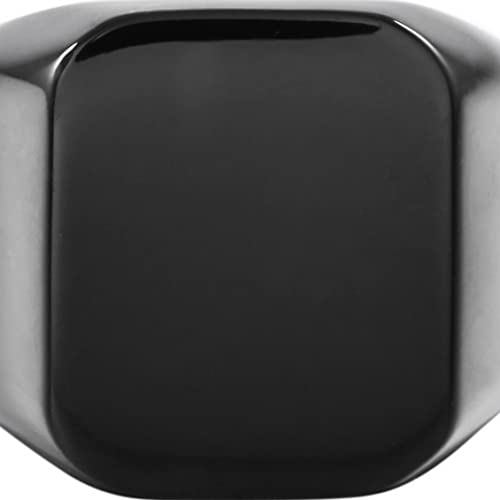 INBLUE Personalized Signet Ring Engraving Color Picture/Black Picture/Blank Custom Photo for Men Women Memorial Stainless Steel Jewelry Bundle with Ring Size Adjusters (Black Color) - Thumbnail 2
