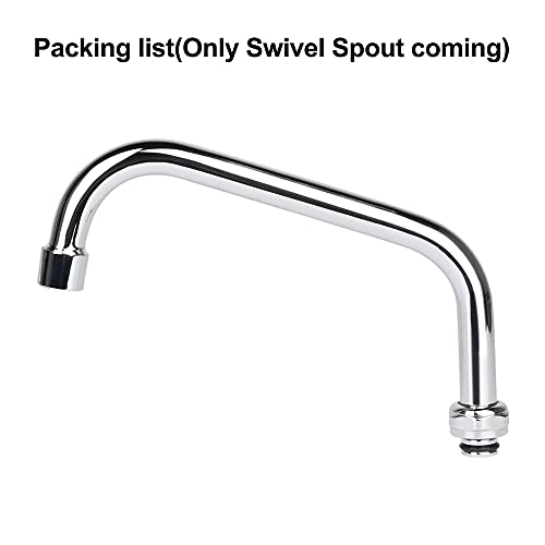 Kwode 6" Add-On Swivel Spout Replacement Part For Commercial Kitchen Sink Faucet, Short Swing Nozzle Chrome Polished #TOP5