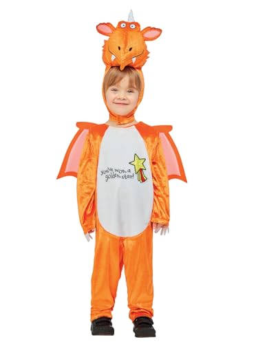 Smiffys 51522M Officially Licensed Julia Donaldson Zog Costume, Boys, Orange, M-Age 7-9 Years