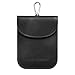 Faraday Bags for Car Keys Signal Blocker - Real Leather RFID Key Fob Protector Holder (Black)