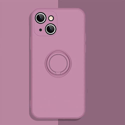 Coque silicone liquide iPhone 8 Plus antichoc anneau de maintien violet anti rayures