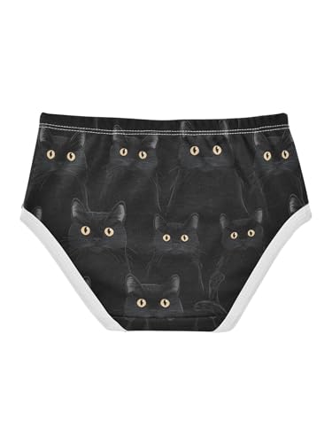 ZZKKO Black Cats and Yellow Eyes Girls Underwear Toddler Panties for Girls Comfort Brief Size 2-8T2
