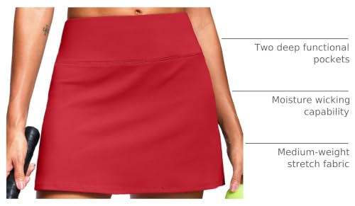 Image of SANTINY 13.5 inch /15 inch Skorts for Women with 2 Pockets High Waisted A Line Casual Pickleball Golf Skort Athletic Tennis Skirt